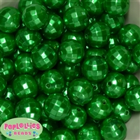 20mm Green Facet Acrylic Pearl Bubblegum Beads