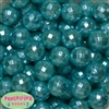 20mm Turquoise Facet Acrylic Pearl Bubblegum Beads