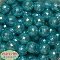 20mm Turquoise Facet Acrylic Pearl Bubblegum Beads