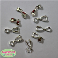 Silver Tone Pinch Bails for Creating Pendants