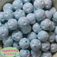 20mm Blue Polka Dot Bubblegum Beads Bulk