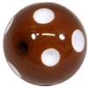 20mm Brown Polka Dot Bubblegum Beads