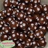 20mm Brown Polka Dot Bubblegum Beads
