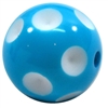 20mm Cyan Blue Polka Dot Bubblegum Beads