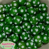 20mm Emerald Green Polka Dot Bubblegum Beads