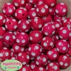 20mm Hot Pink Polka Dot Bubblegum Beads