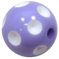 20mm Lavender Polka Dot Bubblegum Beads