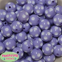 20mm Lavender Polka Dot Bubblegum Beads Bulk