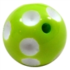 20mm Lime Green Polka Dot Bubblegum Beads