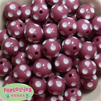 20mm Mauve Polka Dot Bubblegum Beads