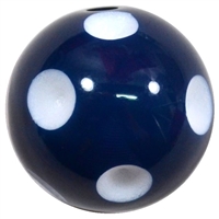 20mm Navy Blue Polka Dot Bubblegum Beads
