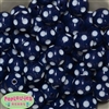 20mm Navy Blue Polka Dot Bubblegum Beads