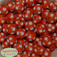 20mm Orange Polka Dot Bubblegum Beads