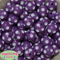 20mm Purple Polka Dot Bubblegum Beads