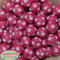 20mm Rose Polka Dot Bubblegum Beads
