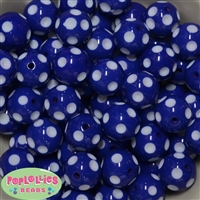 20mm Royal Blue Polka Dot Bubblegum Beads
