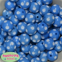 20mm Sky Blue Polka Dot Bubblegum Beads