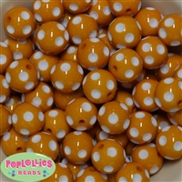 20mm Tangerine Polka Dot Bubblegum Beads