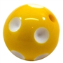 20mm Yellow Polka Dot Bubblegum Beads