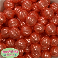 20mm Orange Pumpkin Style Acrylic Bubblegum Bead