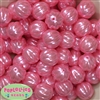 20mm Pink Pumpkin Style Acrylic Bubblegum Bead