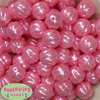 20mm Pink Pumpkin Style Acrylic Bubblegum Bead