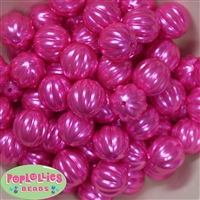 20mm Rose Pink Pumpkin Style Acrylic Bubblegum Bead