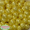 20mm Yellow Pumpkin Style Acrylic Bubblegum Bead