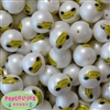 20mm School Bus Print Matte Bead 20pc.