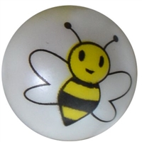 20mm Bumble Bee Print Bubblegum Beads