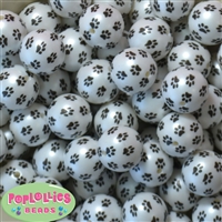 20mm Paw Print Matte Bead 20pc.