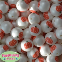 20mm Pumpkin Print Matte Bead 20pc.