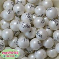 20mm Sister Print Matte Bead 20pc.