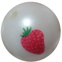 20mm Strawberry Print Beads