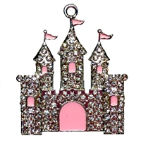 Silver Rhinestone Castle Pendant