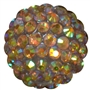 20mm Fall Gold Metallic Rhinestone Bubblegum Beads