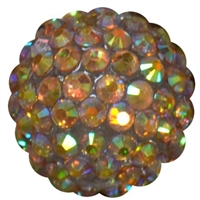 20mm Fall Gold Metallic Rhinestone Bubblegum Beads