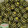 20mm Black & Yellow Stripe Rhinestone Beads