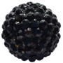 20mm Black Rhinestone Bubblegum Beads