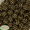 20mm Gold and Black Stripe Rhinestone Bubblegum Beads