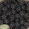 20mm Silver and Black Stripe Rhinestone Bubblegum Beads