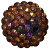 20mm Bronze Rhinestone Bubblegum Beads