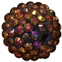 20mm Bronze Rhinestone Bubblegum Beads