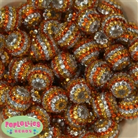 20mm Candy Corn Rhinestone Bubblegum Beads
