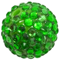 20mm Christmas Green Rhinestone Beads