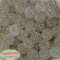 20mm Clear Rhinestone Bubblegum Beads