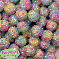 20mm Cupcake Confetti Rhinestone Bubblegum Beads Bulk