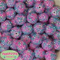 20mm Easter Confetti Rhinestone Bubblegum Beads