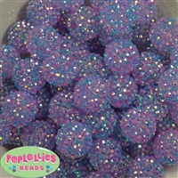 20mm Fairy Confetti Rhinestone Bubblegum Beads