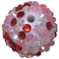 20mm Love Valentine Confetti Rhinestone Beads